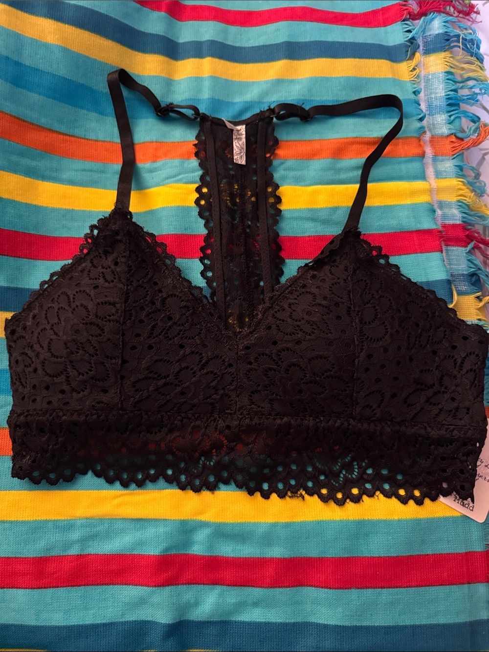 Mudd Black Lace Bralette with Decorative Racerback